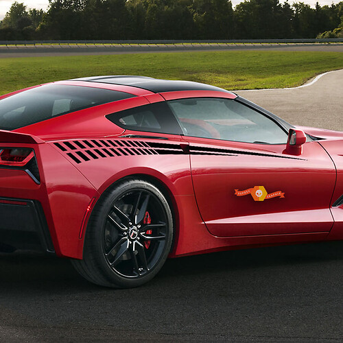 2014+ Chevy Corvette C7 Bodyline Strobe Side Stripes Racing Rear Fender Aufkleber Aufkleber
