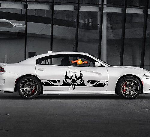 2 Seiten Dodge Charger Ram Skull Side Vinyl Decals Grafikaufkleber
