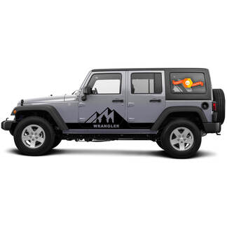 2-seitiger Jeep Wrangler Mountain Rocker Panel Seiten-Vinyl-Aufkleber Grafik-Aufkleber
