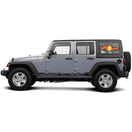 Gebogene topografische Seitenvinylaufkleber im Stil für Jeep Wrangler