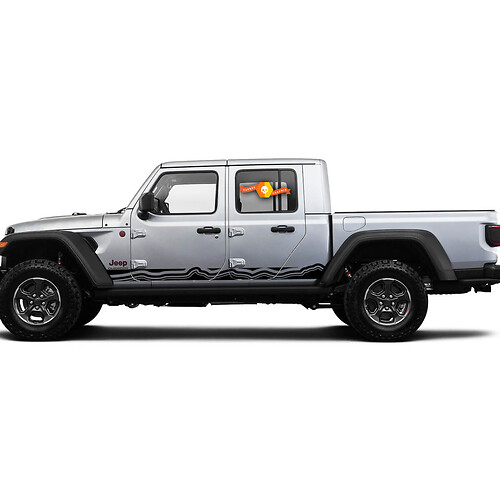 2 Seiten Jeep Gladiator Curved Topographic Lines Rocker Panel Mountain Side Vinyl Decals Graphics Sticker

