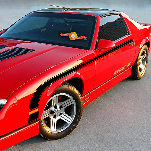 Hockey-Stick-Stil Seitenstreifen Vinylaufkleber für Chevy Camaro 1982-1992