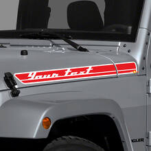 Benutzerdefinierte Text Motorhauben-Seitenstreifen Vinyl-Aufkleber-Set für Jeep Wrangler_2