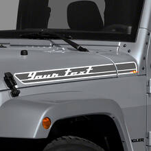 Benutzerdefinierte Text Motorhauben-Seitenstreifen Vinyl-Aufkleber-Set für Jeep Wrangler_3