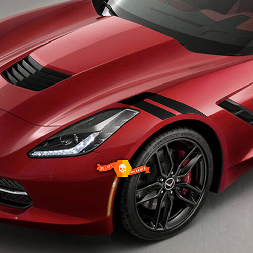 Chevrolet Corvette C7 Sider Seitenstreifen Sport Racing Doppelte Aufkleber Aufkleber
