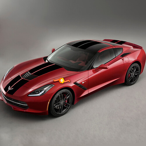 Chevrolet Corvette C7 Stingray Rally Racing Doppelstreifen-Aufkleber ab 2014
