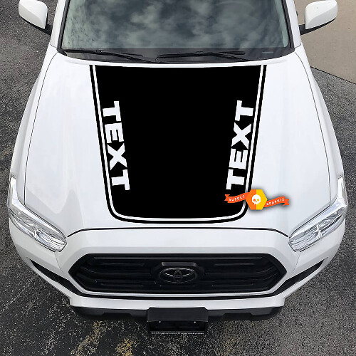 Blackout Benutzerdefinierte Textkontur Motorhauben Vinylaufkleber für Toyota Tacoma 2016-2020