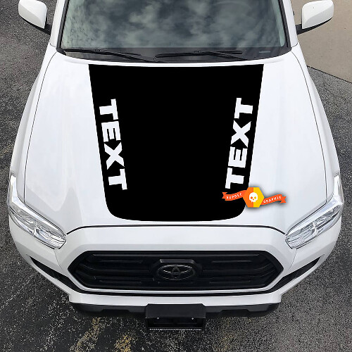 Blackout mit individuellem Text Motorhauben-Vinylaufkleber für Toyota Tacoma 2016-2021