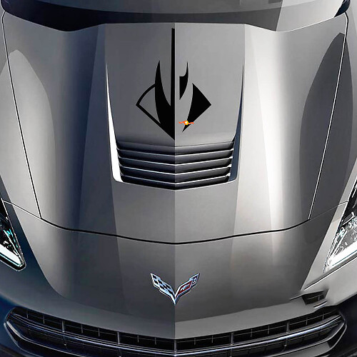 Stingray-Stil Motorhauben-Logo Vinyl-Aufkleber für Chevy Corvette C7 2014-2017