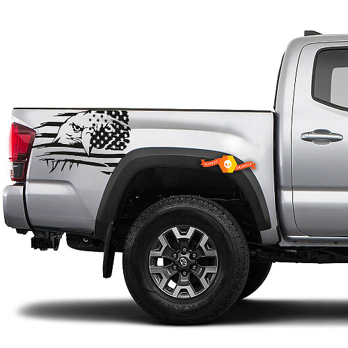 Vinyl-Aufkleber "Eagle Distressed USA Flag" für Toyota Tacoma 2016-2020