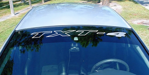 Benutzerdefinierter Textkontur-Scheibenband-Vinylaufkleber für Dodge Challenger