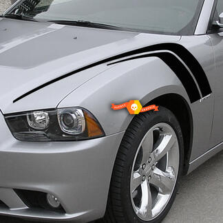 2 Für 2011–2014 Dodge Charger Haubenkotflügel Hash Marks Seitenkotflügelstreifen Aufkleber
