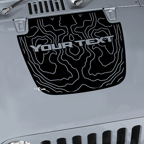 Jeep Wrangler Graphics Kit Vinyl Wrap Sticker Aufkleber Blackout Contour Map Hood Sticker Aufkleber

