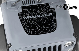 Jeep Wrangler Graphics Kit Vinylfolie Aufkleber Blackout Contour Map Motorhaubenaufkleber
