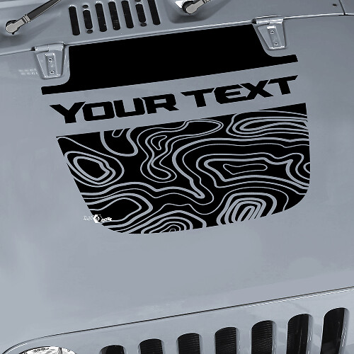 Jeep Wrangler-Grafikkit, Vinyl-Aufkleber, Blackout-Konturkarte, geteilter Motorhauben-Aufkleber
