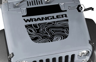 Jeep Wrangler Graphics Kit Vinyl Wrap Aufkleber Blackout Contour Map Hood Split Style Aufkleber
