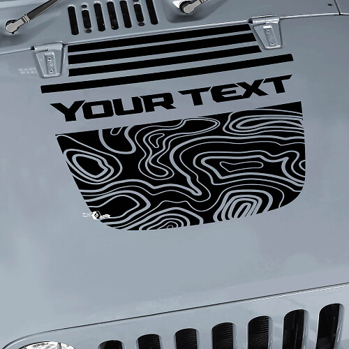 Contour Map Motorhauben Vinylfolie Aufkleber Decal für Jeep Wrangler