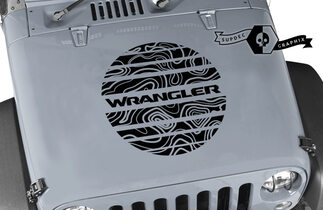 Jeep Wrangler Graphics Kit Vinyl Wrap Aufkleber Blackout Contour Map Hood Сircle Strobe Stil Aufkleber
