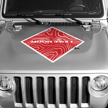 Blackout-Konturenkartierung Motorhaube Quadratischer Stil Grafik Vinylfolie Aufkleber Decal 2 Farben für Jeep Wrangler 2
