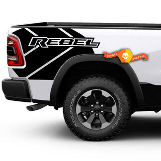 Dodge Ram Rebel Grunge Logo LKW Ladefläche Vinyl Aufkleber Grafik
