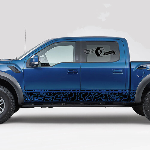 Ford F-150 Raptor Outline Map Side Rocker Aufkleber Aufkleber Streifen Grafiken
