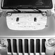 Blackout Topografische Kartenhauben-Vinylaufkleber mit individuellem Text für Jeep Wrangler 2