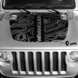 New Jeep Hood Vinyl Blackout Topografische Karte Aufkleber Aufkleber Text Wrangler
