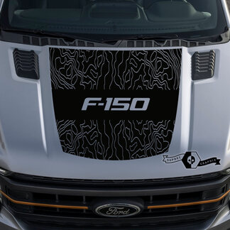 Neuer Ford F-150 F150 Outline Map Motorhaubengrafik-Seitenstreifen-Aufkleber
