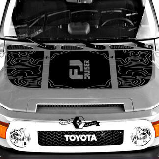 Neuer Toyota FJ Cruiser Logo Motorhaubenaufkleber Contour Map Sticker
