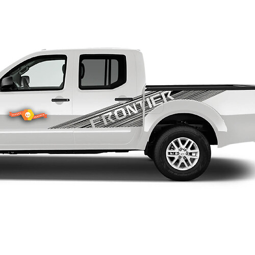 Frontier Schriftzug Streifen Stil Seiten Vinyl Aufkleber Set für Nissan Frontier