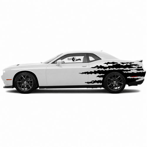Torn Slash Pair Seite Hinterer Kotflügel Vinylaufkleber für Dodge Challenger Hellcat