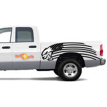 USA-Flaggen-Hellcat-Style-Seitenaufkleber für Dodge Ram 1500_2