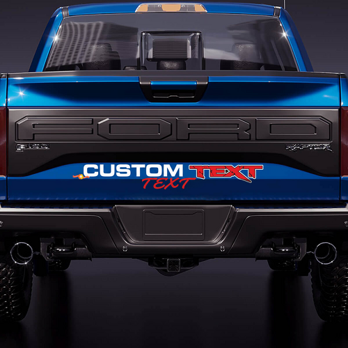 CUSTOM TEXT Block- und Script-Hecktürbeschriftung Vinyl-Aufkleber für Musclecar-Truck Power-Truck