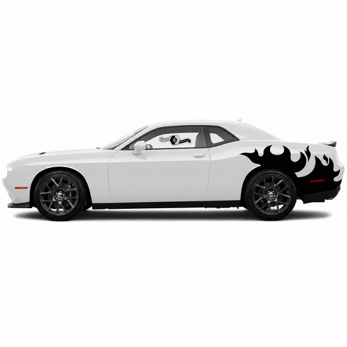 Flame Sweep Pair Seite Hinterer Kotflügel Vinylaufkleber für Dodge Challenger Hellcat