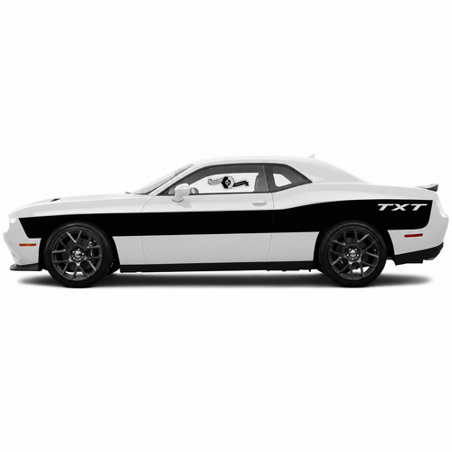 TXT Lange Billboard-Streifen Paar Seiten-Heckkotflügel Vinyl Aufkleber Sticker für Dodge Challenger