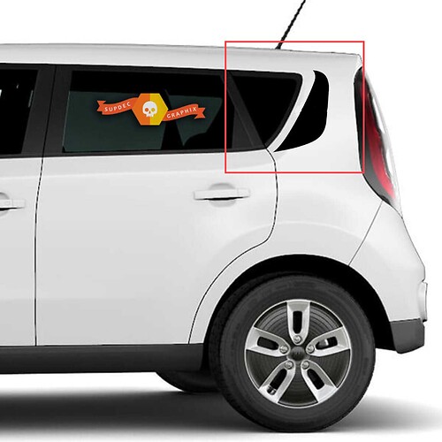 Grafikaufkleber für die seitliche hintere Säule, passend für Kia Soul
