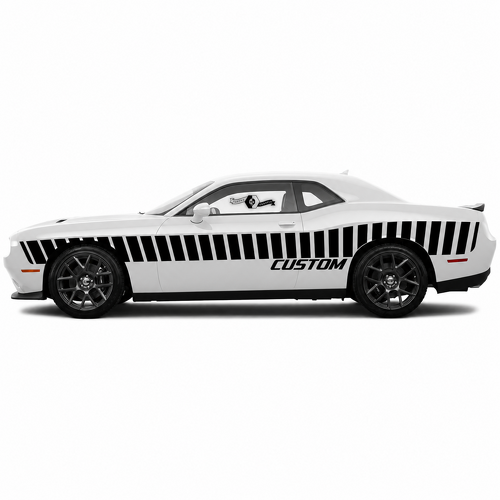 CUSTOM Sloped Racing Stripes — Vinyl-Aufkleber (Tür) für Dodge Challenger Hellcat