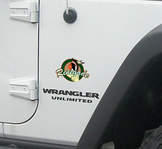 2 RENEGADE Logo Jeep Wrangler CJ Vinyl-Aufkleber