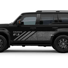 Topografische Karte Stil Seiten Tür Vinyl Aufkleber Sticker für Toyota FJ Cruiser_4