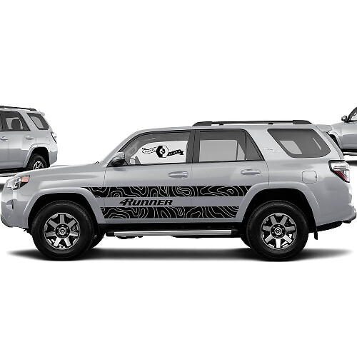 Toyota 4Runner TRD Grafik Aufkleber Aufkleber 4Runner Übersichtskarte Seitentür Vinyl Aufkleber Aufkleber
