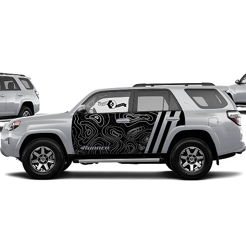 Toyota 4Runner TRD Grafik Aufkleber Aufkleber 4Runner Umriss Karte Seitentür Vinyl Aufkleber Aufkleber Wrap Splash
