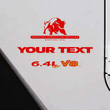 6,4L V8 Bull mit individuellem Text Vinyl-Aufkleber-Set für Jeep Wrangler_2