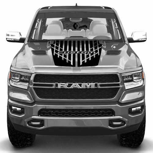 maßgeschneiderter Pfeillinien-Hauben-Vinylaufkleber für Dodge Ram