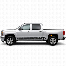Topografische Kontur Tür- & Schweller Vinyl-Streifen für Chevrolet Silverado 1500 K2XX 2014-2019_2