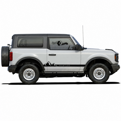 CUSTOM Mountain Line Paar Türschweller Vinyl-Aufkleber Sticker für Ford Bronco