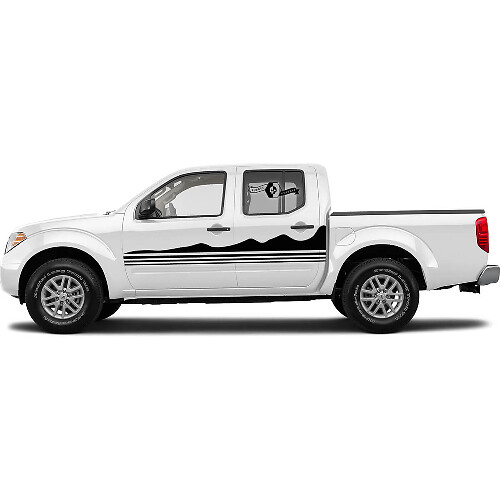 Paar von Bergen Wave Style Seiten Nissan Aufkleber Sticker für Frontier
