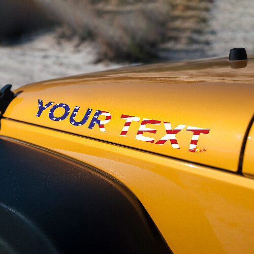 American-Flag-Stil Schriftzug Haubenvinyl-Aufkleber-Kit für Jeep Rubicon