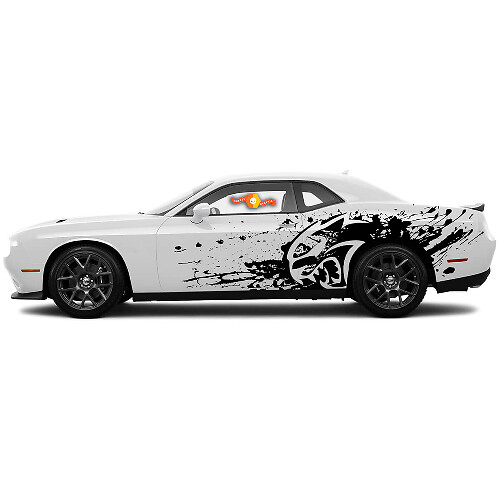Hellcat Splash Seitlicher Vinyl-Aufkleber Set für Dodge Challenger