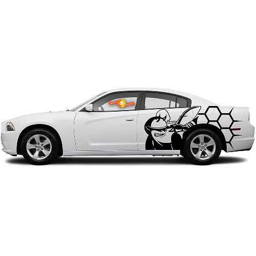 Paar Seitenschweller Scat Pack Bee Wabenmuster Dodge Challenger oder Charger Aufkleber
