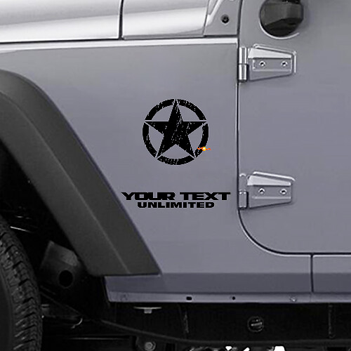 Abgenutzter Stern Seitenvinyl-Aufkleber für Jeep Wrangler YK JK XJ